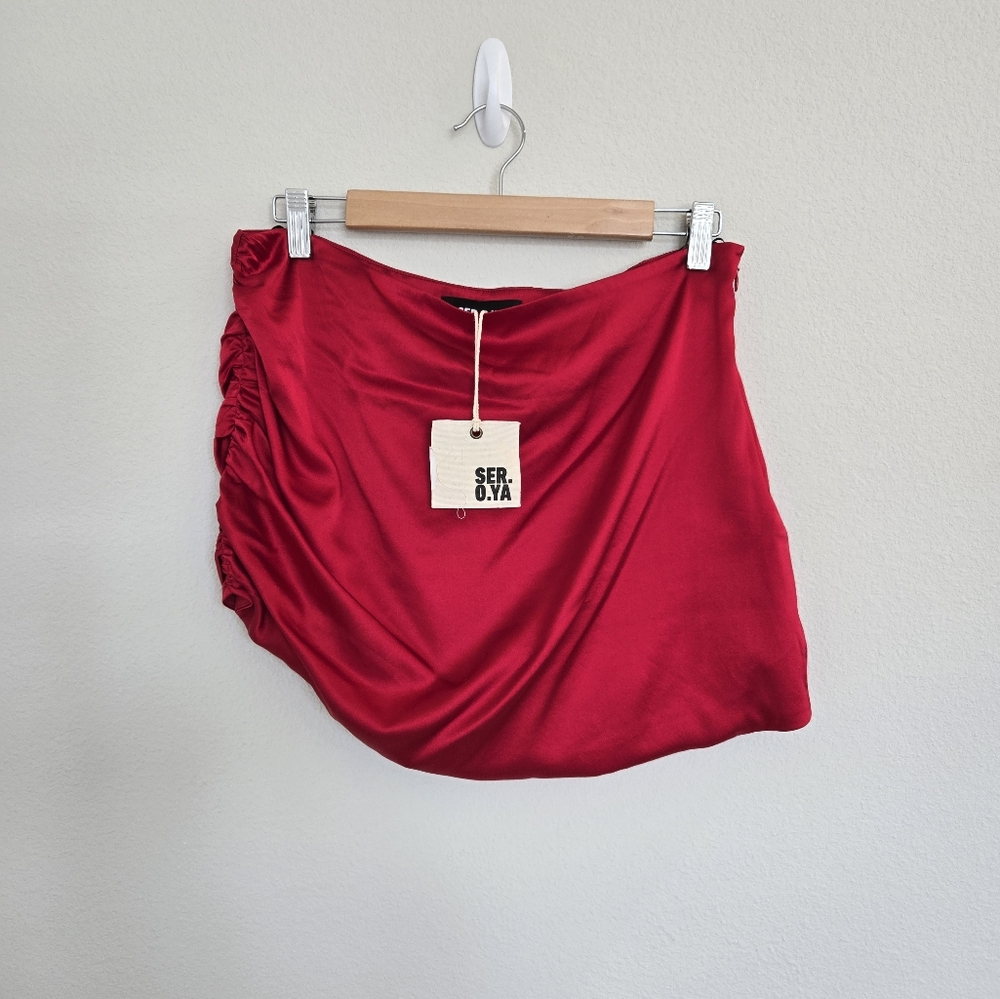 Silky Red Skirt